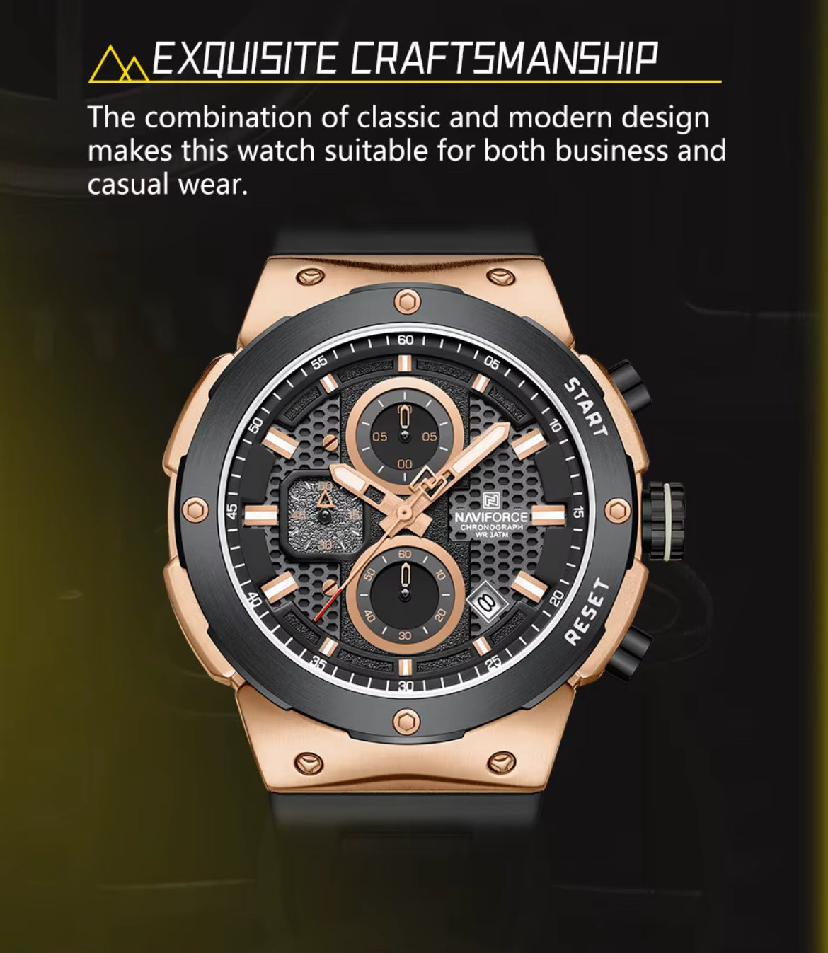 Kişi  Qol Saatı Naviforce 8072 Black/Rosegold