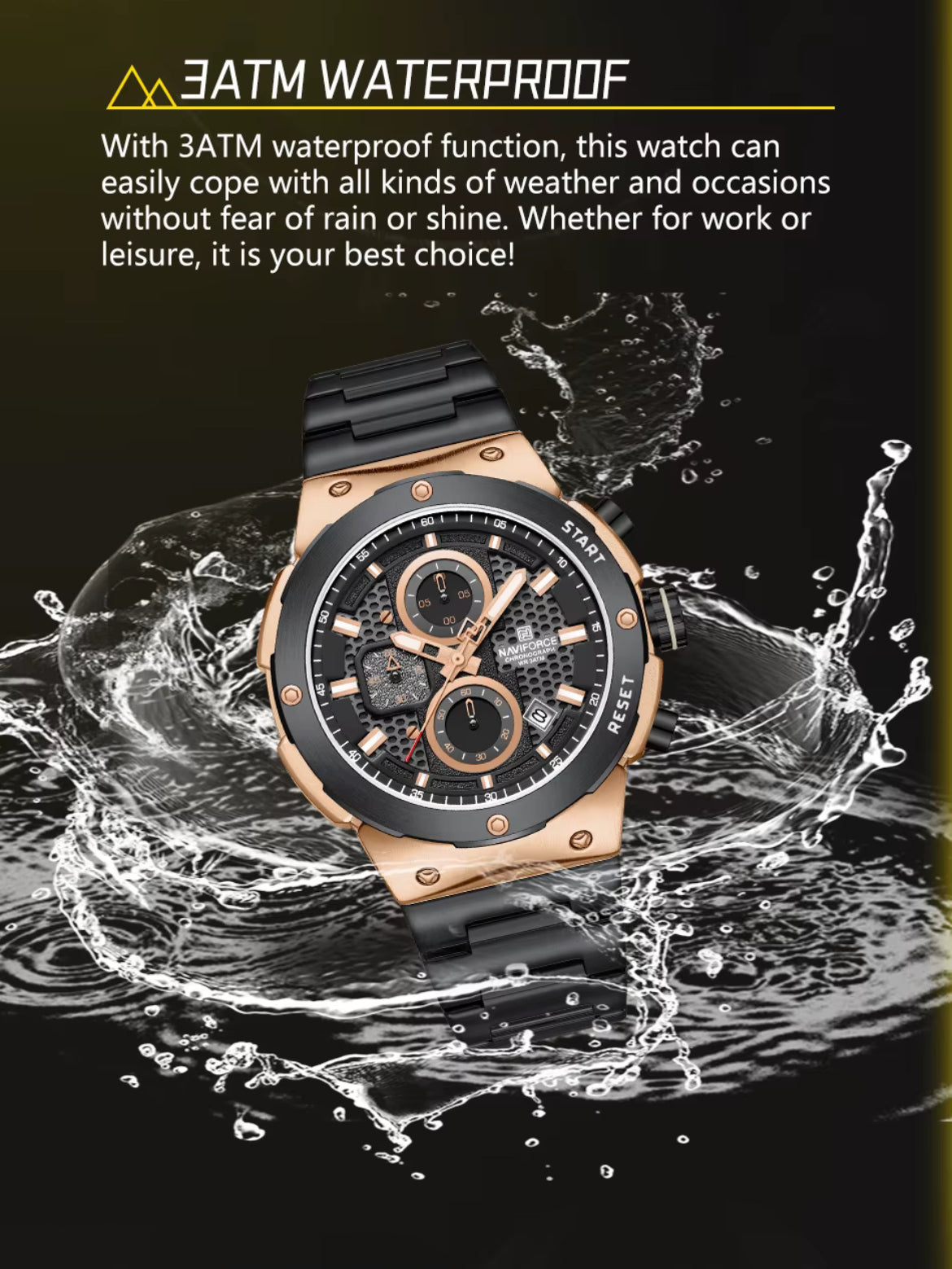 Kişi  Qol Saatı Naviforce 8072 Black/Rosegold
