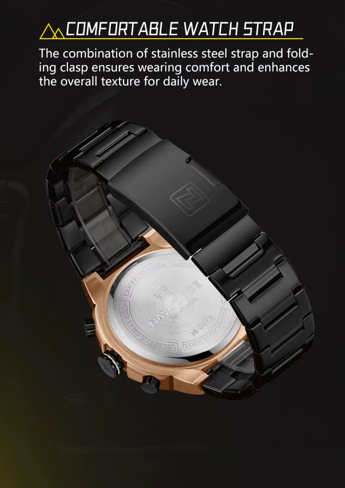 Kişi  Qol Saatı Naviforce 8072 Black/Rosegold