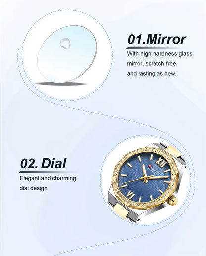 Qadın qol saatı Curren 9103 Qızılı/Gümüşü