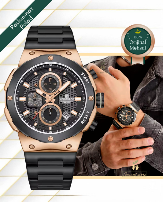 Kişi  Qol Saatı Naviforce 8072 Black/Rosegold